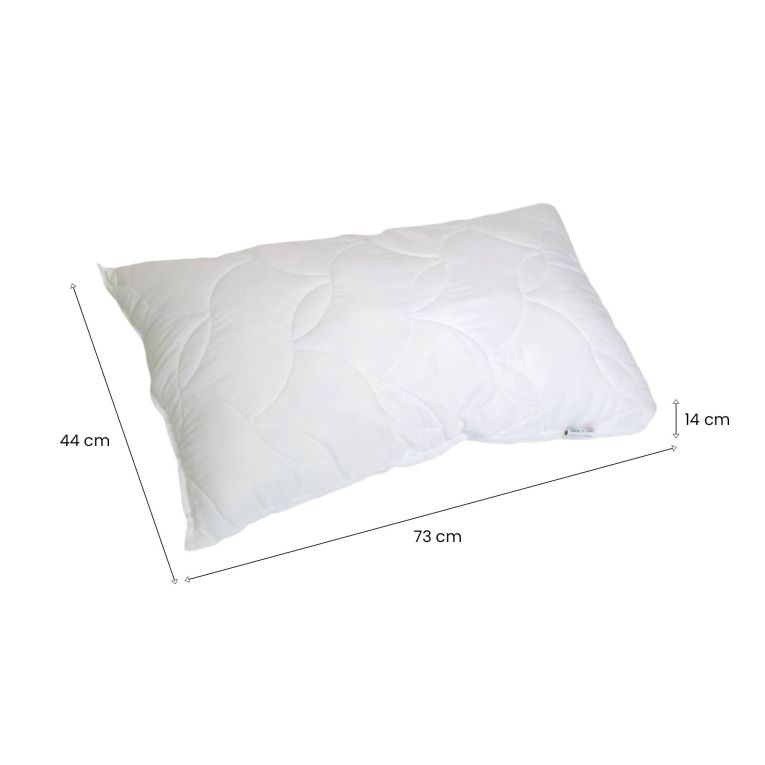 Set di 2 guanciali Salvia, Made in Italy, 73x44 h14 cm, Bianco