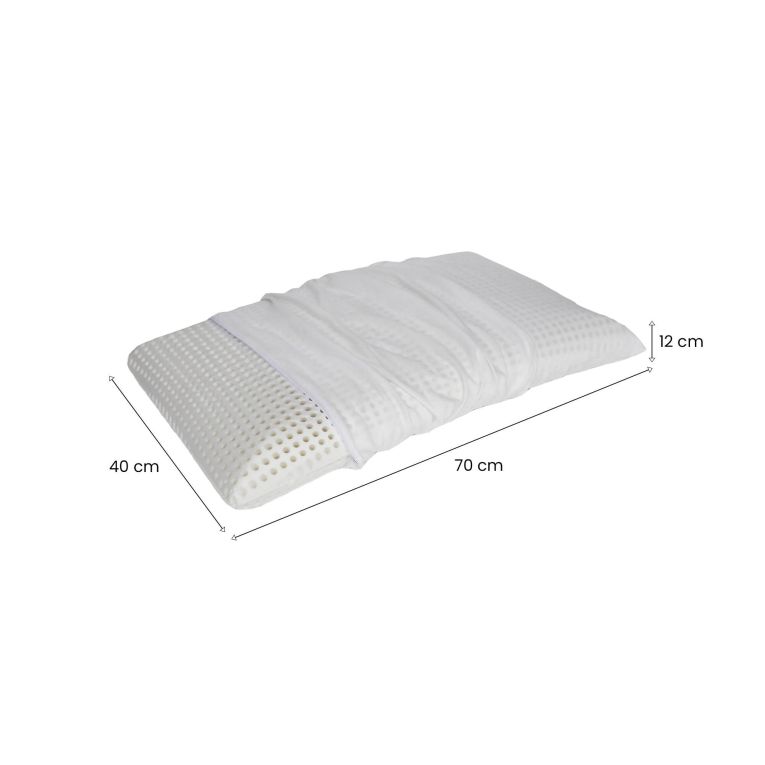 Set di 2 guanciali Timo, Made in Italy, 70x40 h12 cm, Bianco