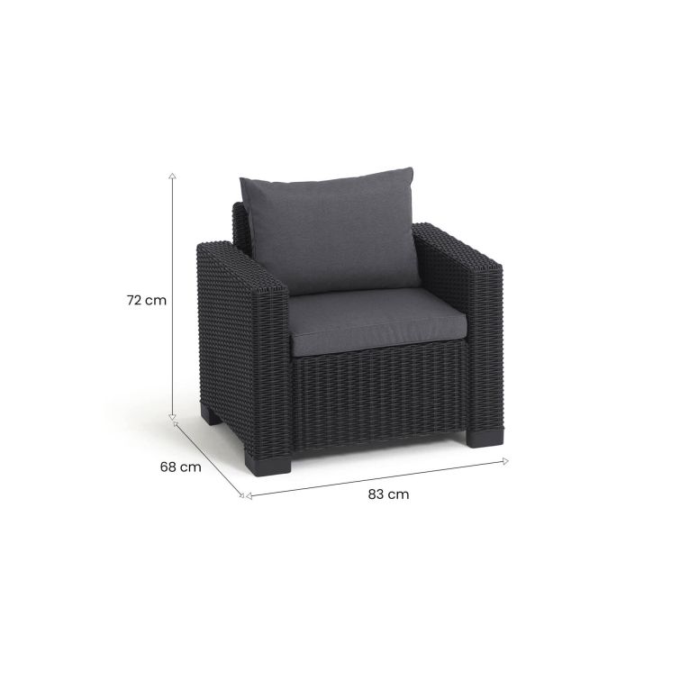 Set di 2 poltrone da esterno Miramichi, 83x68 h72 cm, Antracite