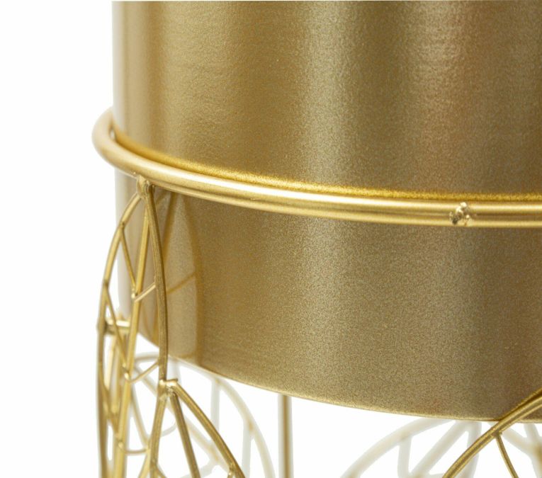 Set di 2 portavasi Godego, 23x23 h43 cm, Oro