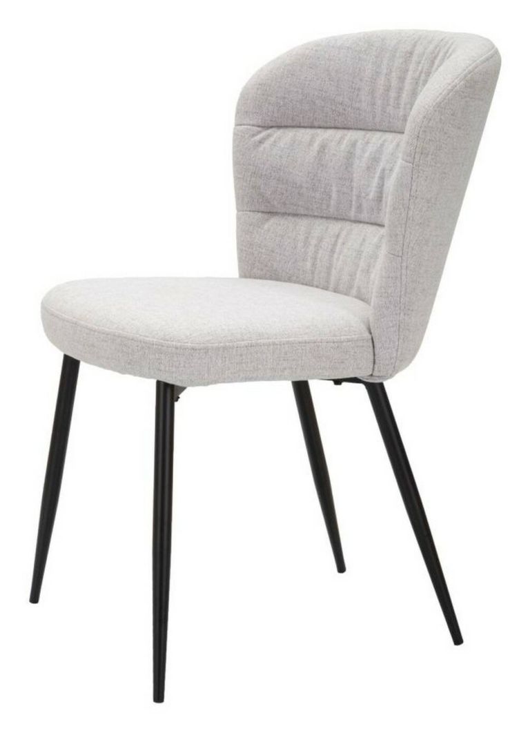 Set di 2 sedie Bitritto, Seduta indoor, Sedia imbottita, Poltrona multiuso, 58x61 h85 cm, Nero e Grigio