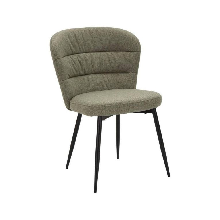 Set di 2 sedie Bitritto, Seduta indoor, Sedia imbottita, Poltrona multiuso, 58x61 h85 cm, Nero e Verde