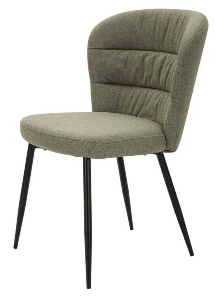Set di 2 sedie Bitritto, Seduta indoor, Sedia imbottita, Poltrona multiuso, 58x61 h85 cm, Nero e Verde