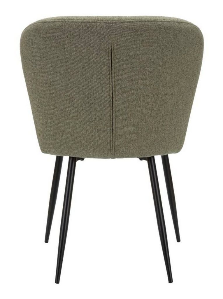 Set di 2 sedie Bitritto, Seduta indoor, Sedia imbottita, Poltrona multiuso, 58x61 h85 cm, Nero e Verde