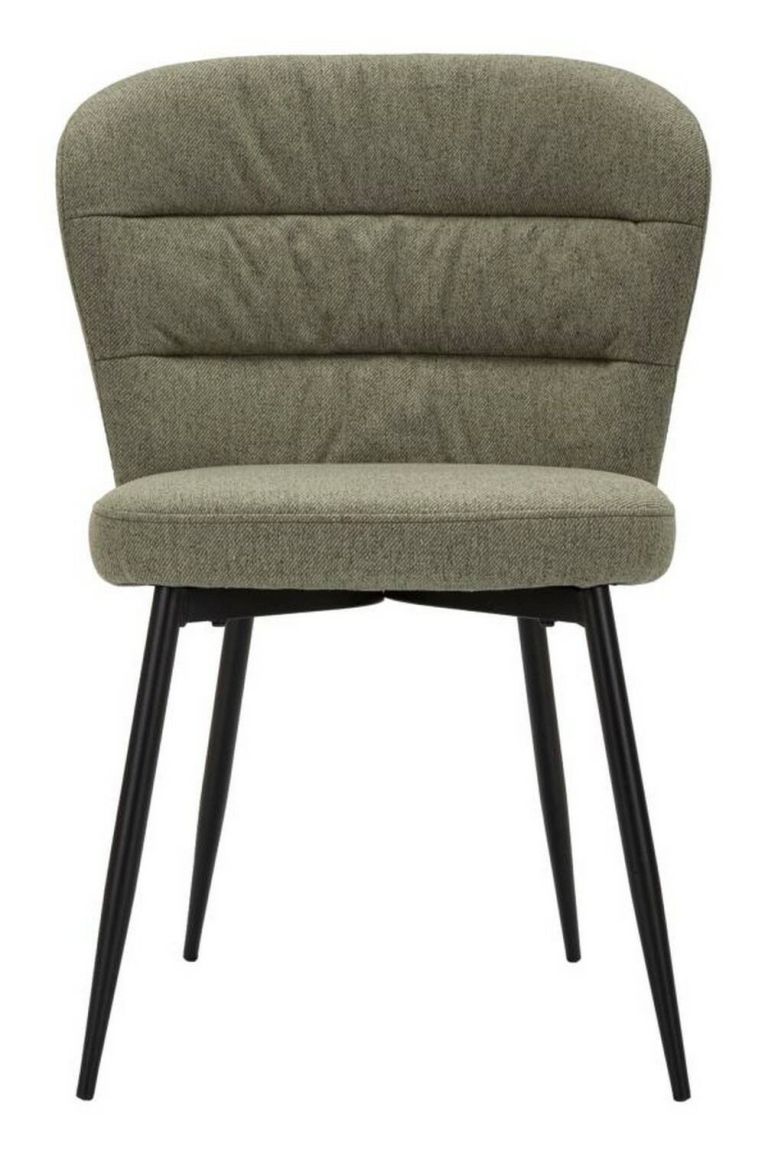 Set di 2 sedie Bitritto, Seduta indoor, Sedia imbottita, Poltrona multiuso, 58x61 h85 cm, Nero e Verde
