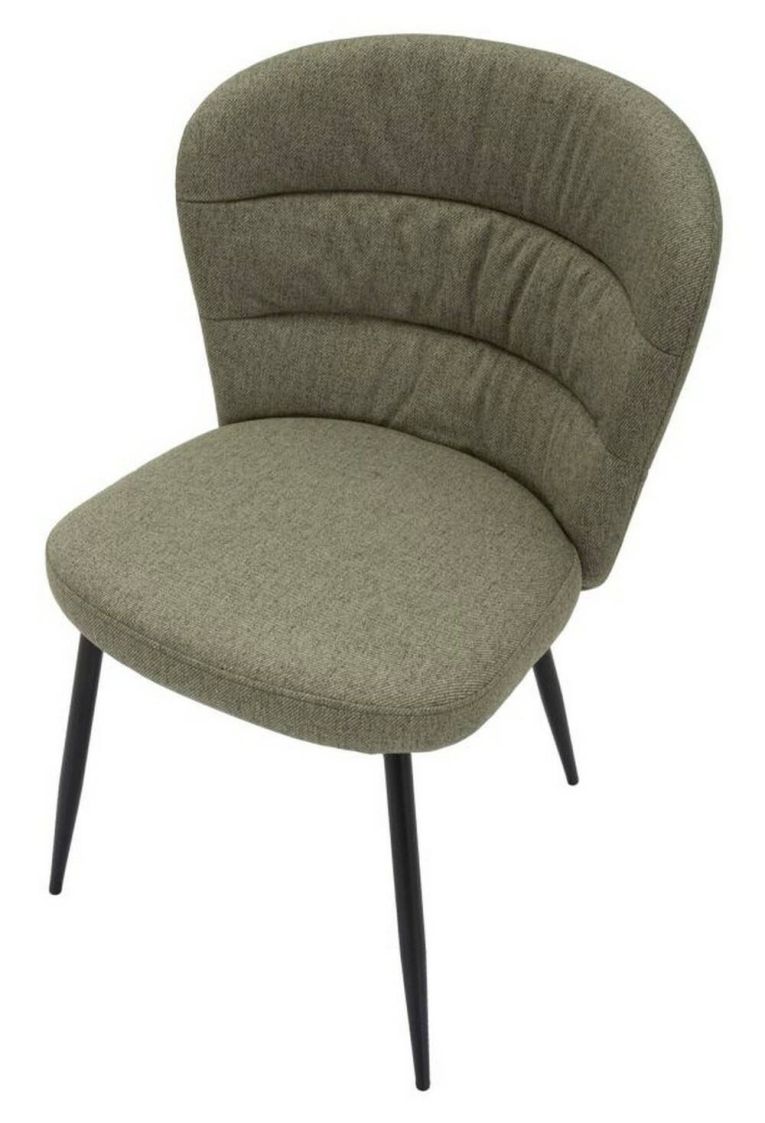 Set di 2 sedie Bitritto, Seduta indoor, Sedia imbottita, Poltrona multiuso, 58x61 h85 cm, Nero e Verde
