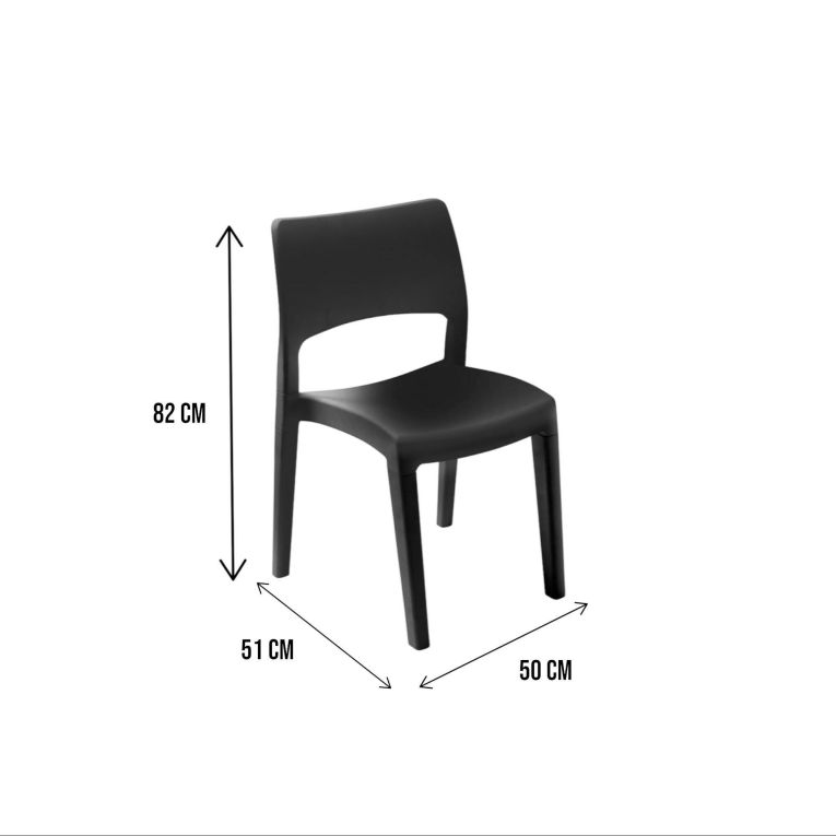 Set di 2 sedie da cortile impilabili antracite - Zircone