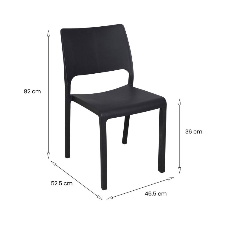 Set di 2 sedie da esterno impilabili antracite - Cereseto