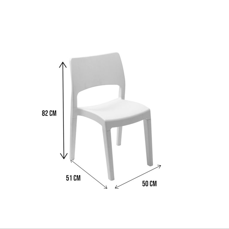 Set di 2 sedie da giardino impilabili bianco - Zircone
