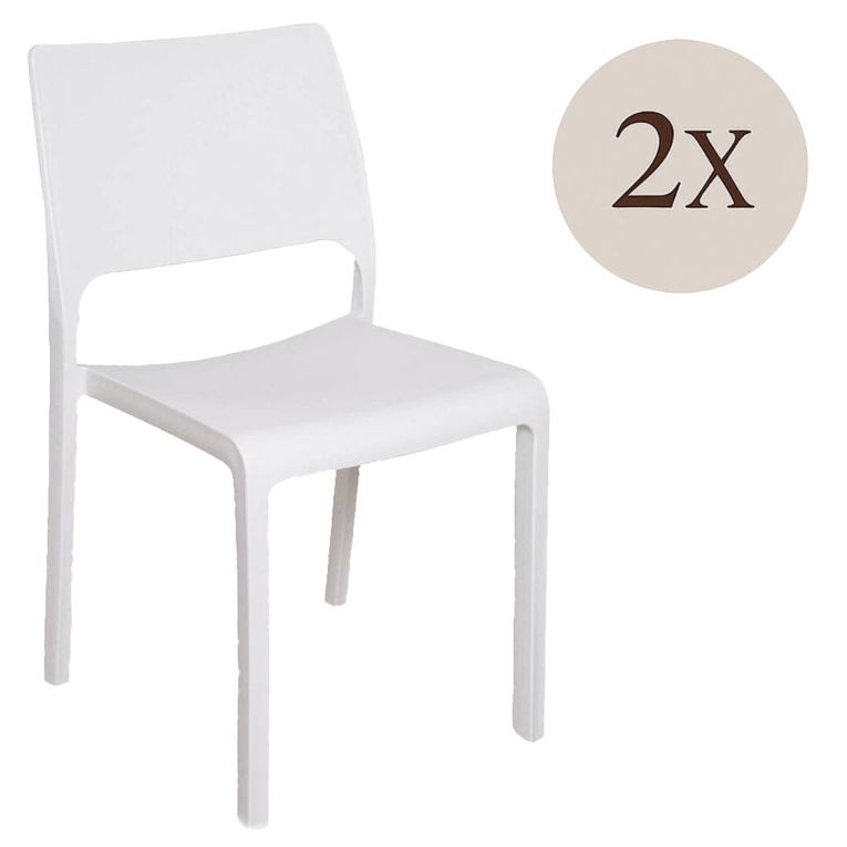 Set di 2 sedie da terrazzo impilabili bianco - Cereseto