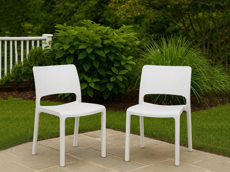 Set di 2 sedie da terrazzo impilabili bianco - Cereseto