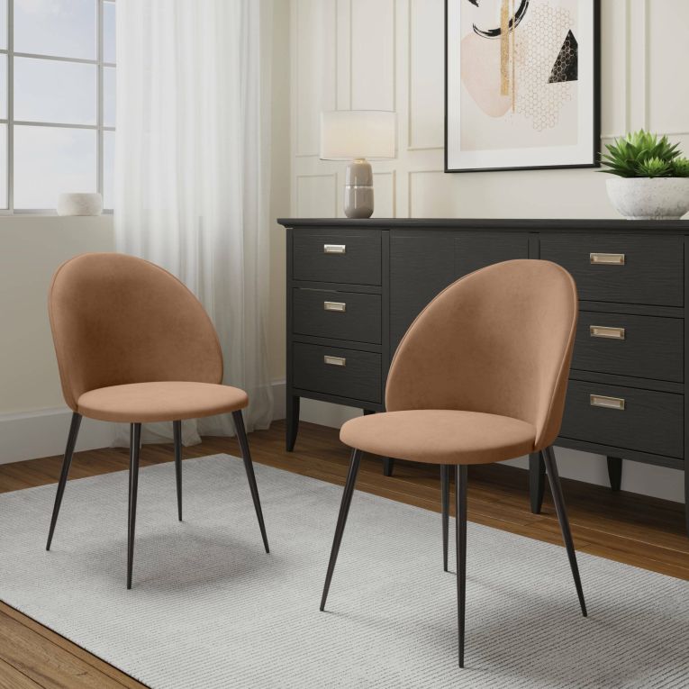 Set di 2 sedie design imbottite in velluto beige - Achito