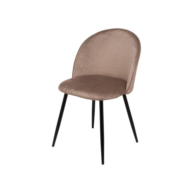 Set di 2 sedie design imbottite in velluto tortora - Achito