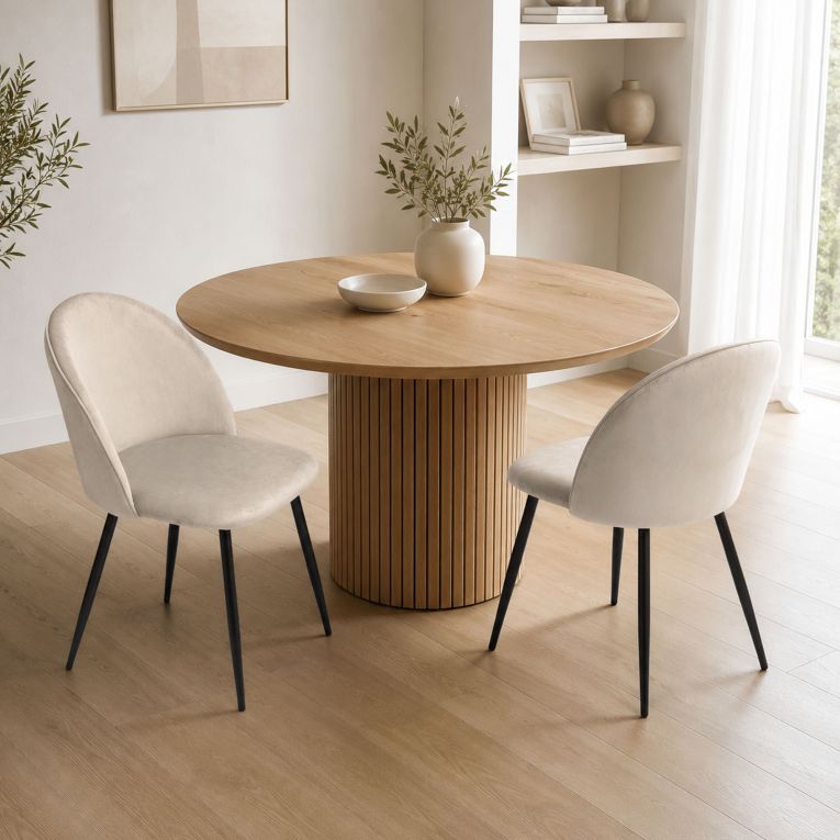 Set di 2 sedie imbottite in velluto grigio chiaro - Achito