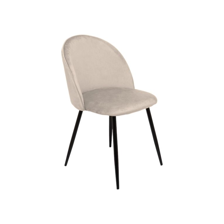 Set di 2 sedie imbottite in velluto grigio chiaro - Achito