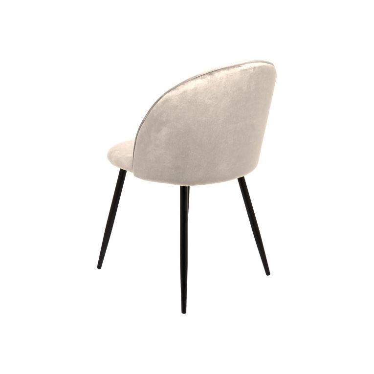 Set di 2 sedie imbottite in velluto grigio chiaro - Achito