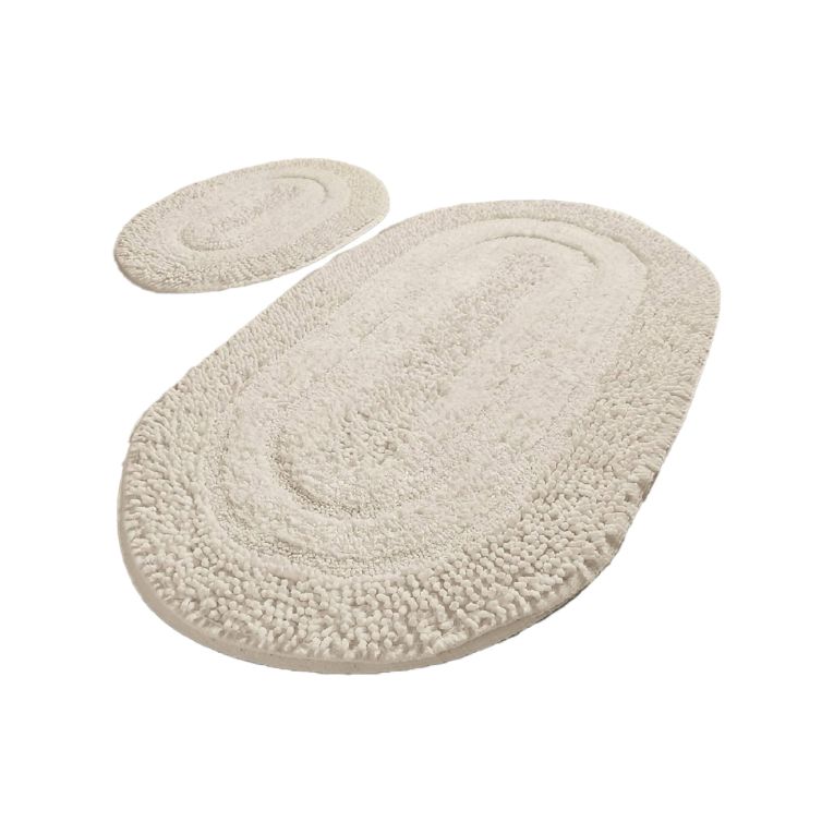 Set di 2 tappeti da bagno Cape Girardeau, 100x60 cm, Panna