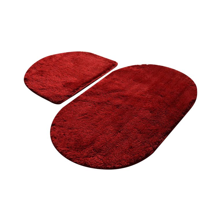 Set di 2 tappeti da bagno North Olmsted, 100x60 cm, Rosso
