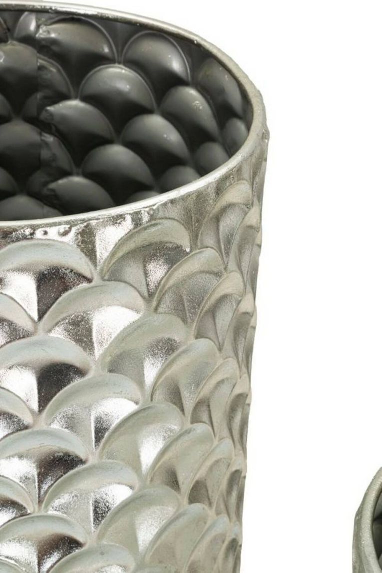 Set di 2 vasi Parana, Complemento d'arredo, Anfora, Accessorio d'arredo, 37x37 h92 cm, Argento