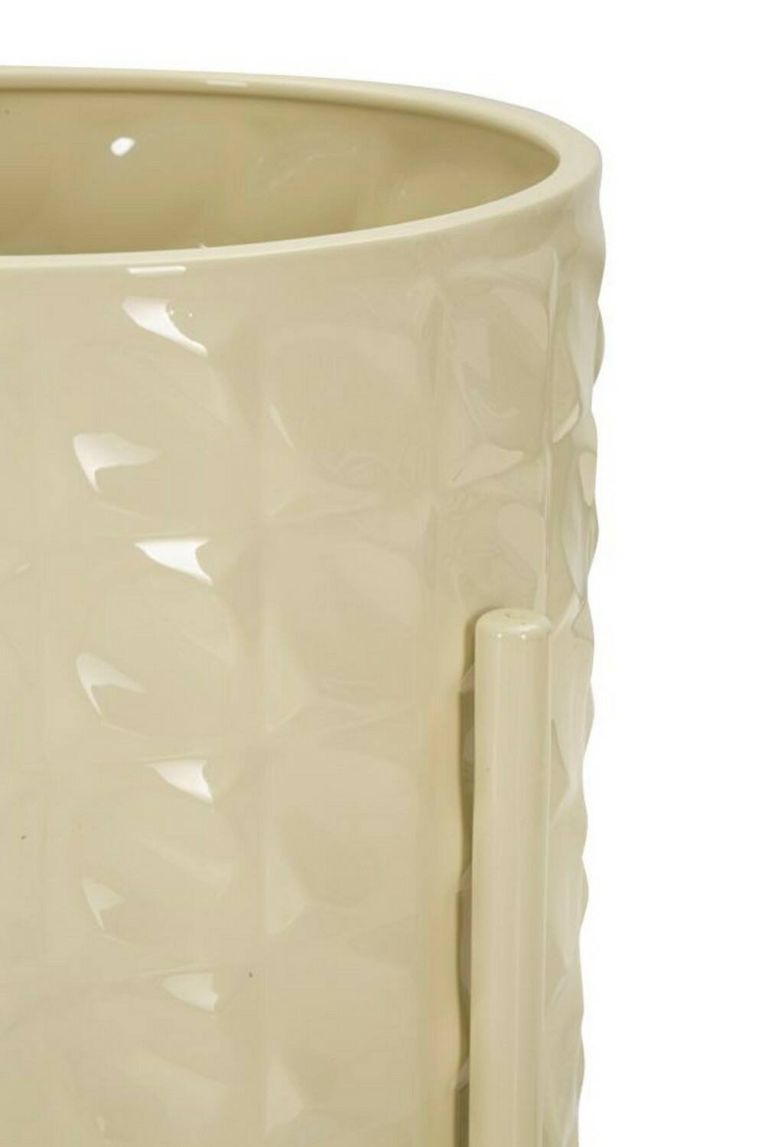 Set di 3 portavasi Buller, Complemento d'arredo, Articolo decorativo, Accessorio d'arredo, 36x36 h57 cm, Crema