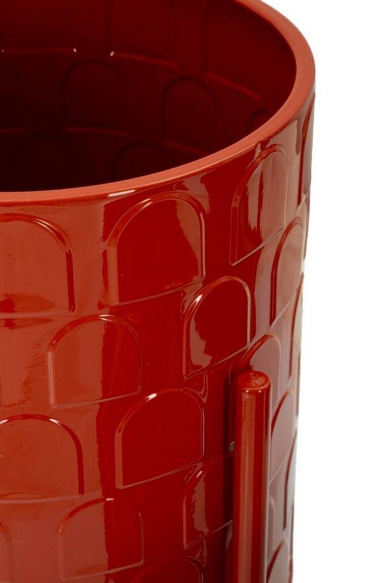 Set di 3 portavasi Buller, Complemento d'arredo, Articolo decorativo, Accessorio d'arredo, 36x36 h57 cm, Rosso