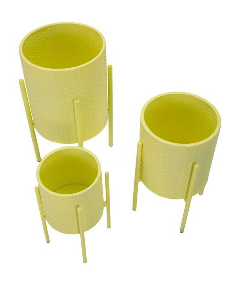 Set di 3 portavasi Cisterna, 36x36 h57 cm, Giallo