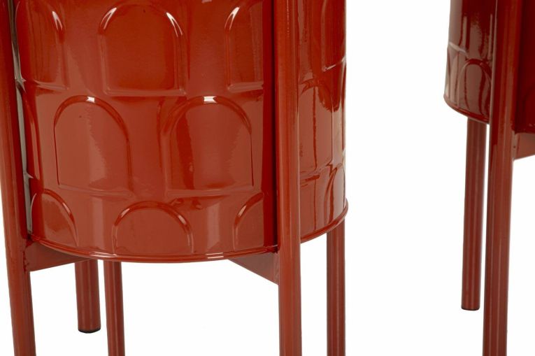 Set di 3 portavasi Cisterna, 36x36 h57 cm, Rosso