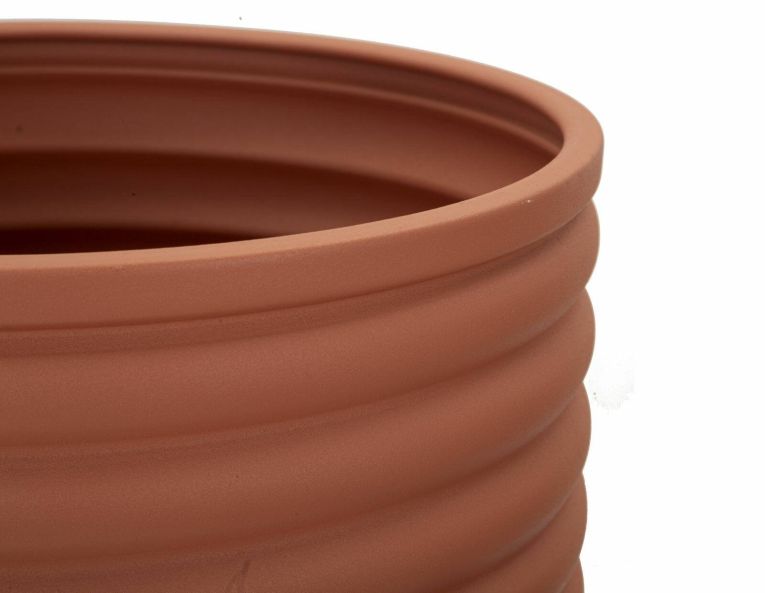 Set di 3 portavasi Cisterna, 36x36 h57 cm, Terracotta e Nero