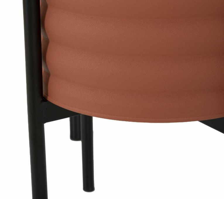 Set di 3 portavasi Cisterna, 36x36 h57 cm, Terracotta e Nero