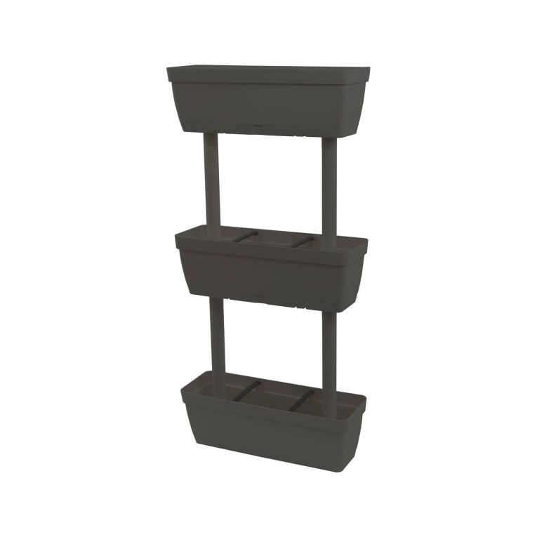 Set di 3 vasi Aldunga, 49x22h16 cm, Antracite