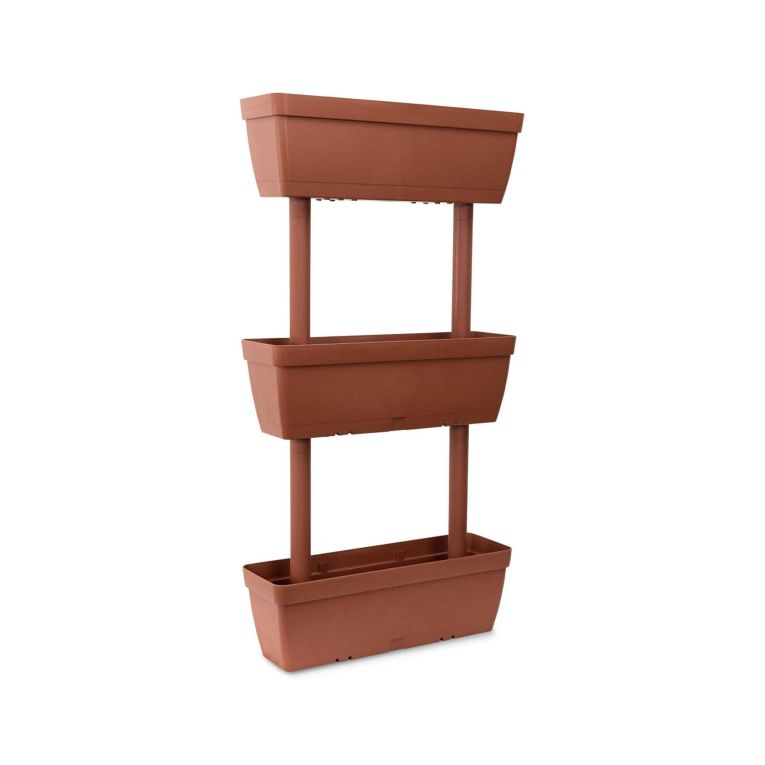 Set di 3 vasi Aldunga, 49x22h16 cm, Marrone