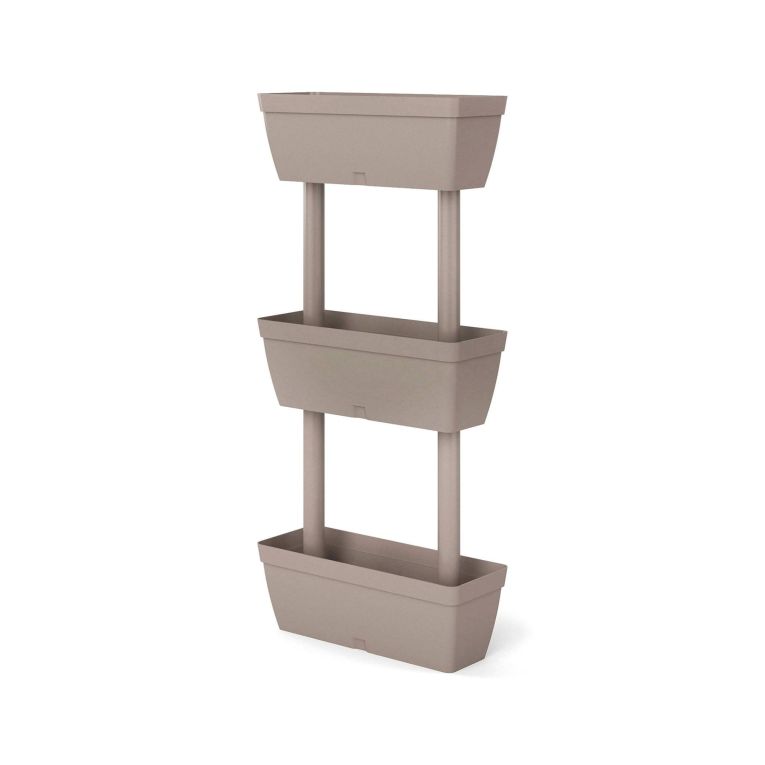Set di 3 vasi Aldunga, 49x22h16 cm, Tortora