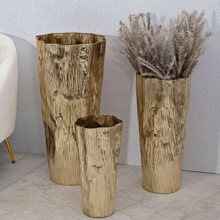 Set di 3 vasi Frentano, 41x39 h83 cm, Oro