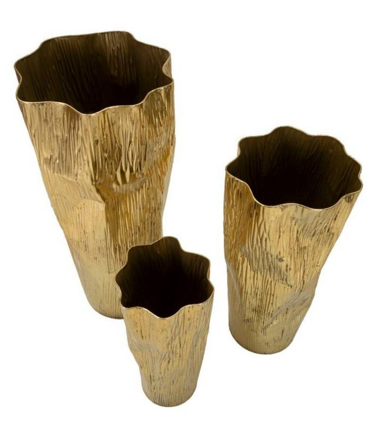 Set di 3 vasi Frentano, 41x39 h83 cm, Oro