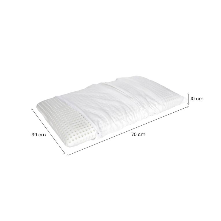 Set di 4 guanciali Alloro, Made in Italy, 70x39 h10 cm, Bianco