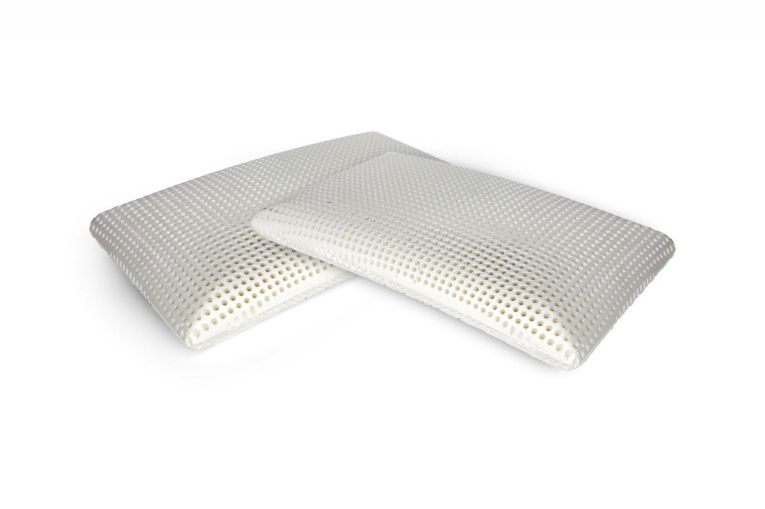 Set di 4 guanciali Brandico, Cuscino per letto, Poggiatesta imbottito, Cuscinetto per camera da letto, Made in Italy, 70x40 h12 cm, Bianco