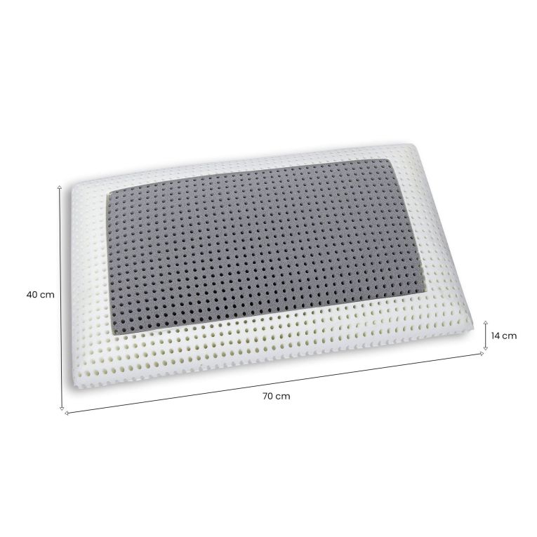 Set di 4 guanciali Bresso, Cuscino per letto, Poggiatesta imbottito, Cuscinetto per camera da letto, Made in Italy, 70x40 h14 cm, Bianco