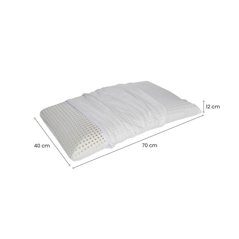 Set di 4 guanciali Timo, Made in Italy, 70x40 h12 cm, Bianco