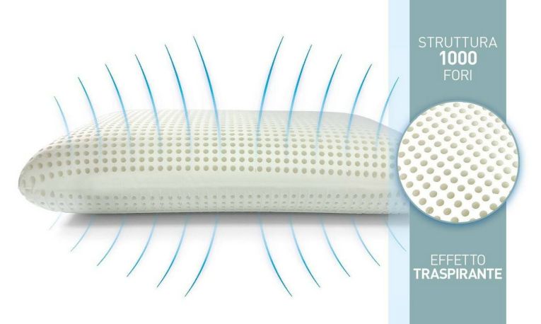 Set di 4 guanciali Timo, Made in Italy, 70x40 h12 cm, Bianco