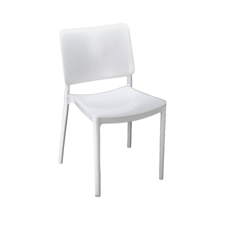 Set di 4 sedie da balcone impilabili bianco - Cirebon