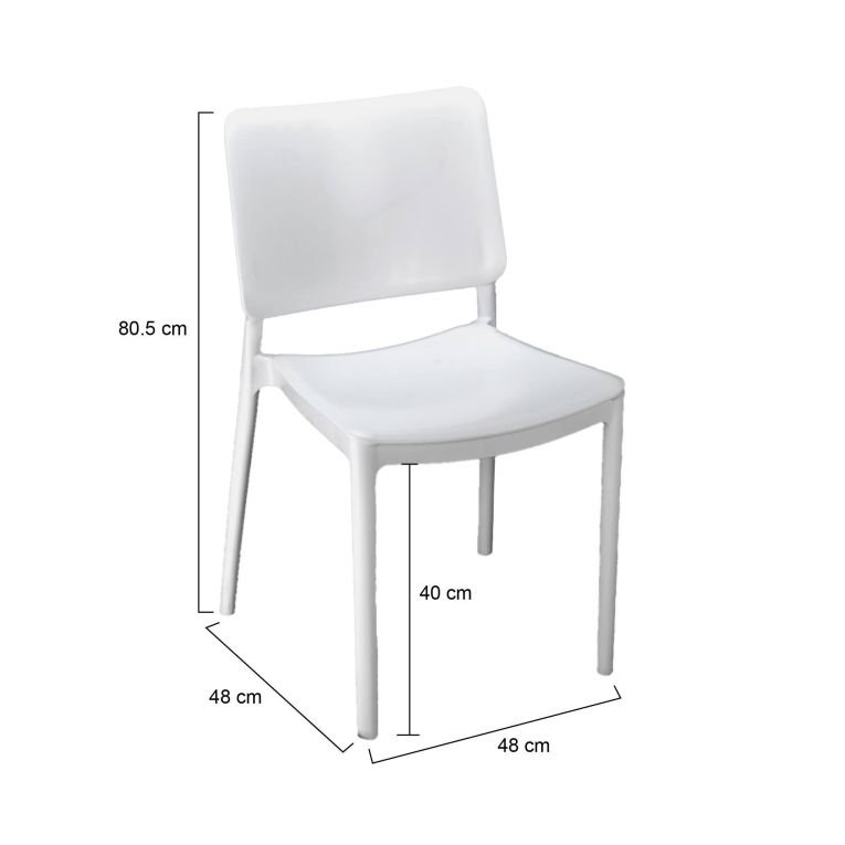 Set di 4 sedie da balcone impilabili bianco - Cirebon