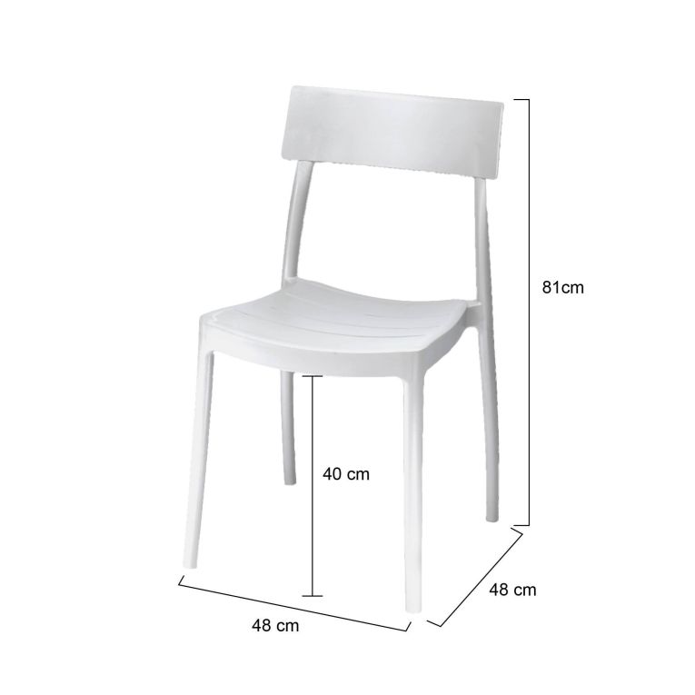 Set di 4 sedie da cortile impilabili bianco - Dumai