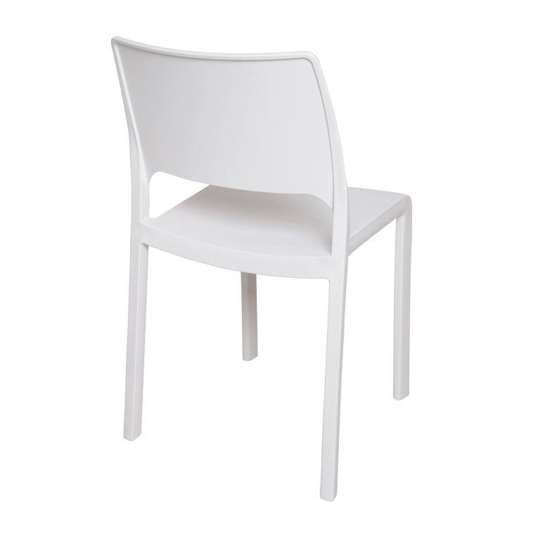 Set di 4 sedie da esterno Ancona, Seduta da giardino, Per indoor o outdoor, Impilabile, Made in Italy, 47x53 h82 cm, Bianco