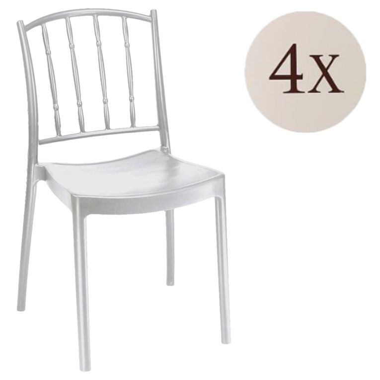 Set di 4 sedie da esterno anti sole bianco - Batam