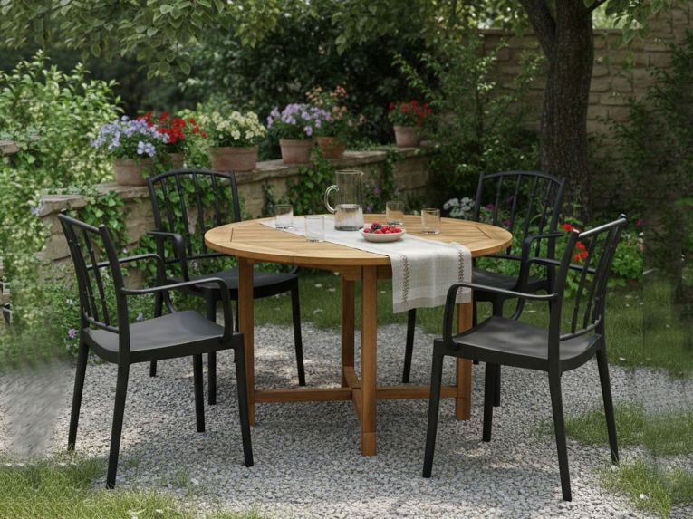 Set di 4 sedie da esterno Banyumas, 57x51 h85 cm, Antracite