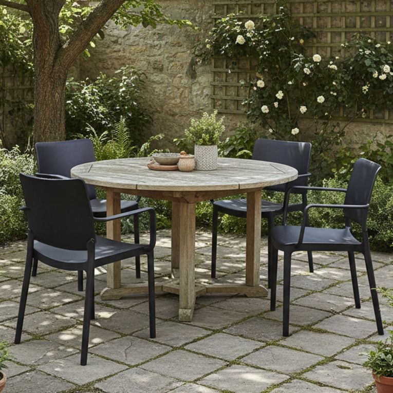 Set di 4 sedie da esterno Bontang, 57x48 h81 cm, Antracite