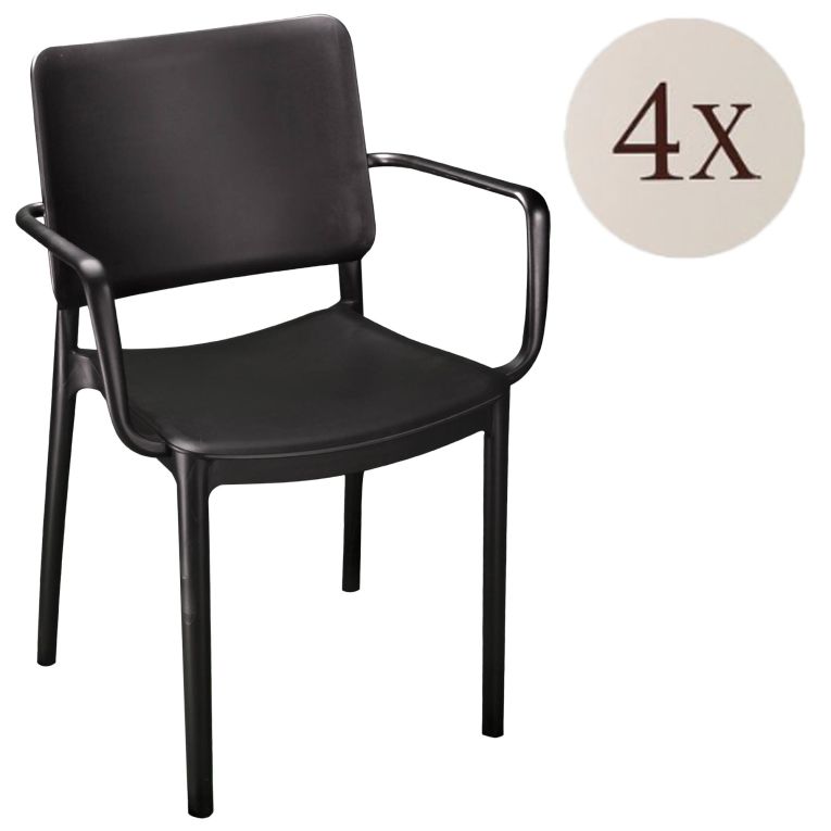 Set di 4 sedie da esterno Bontang, 57x48 h81 cm, Antracite