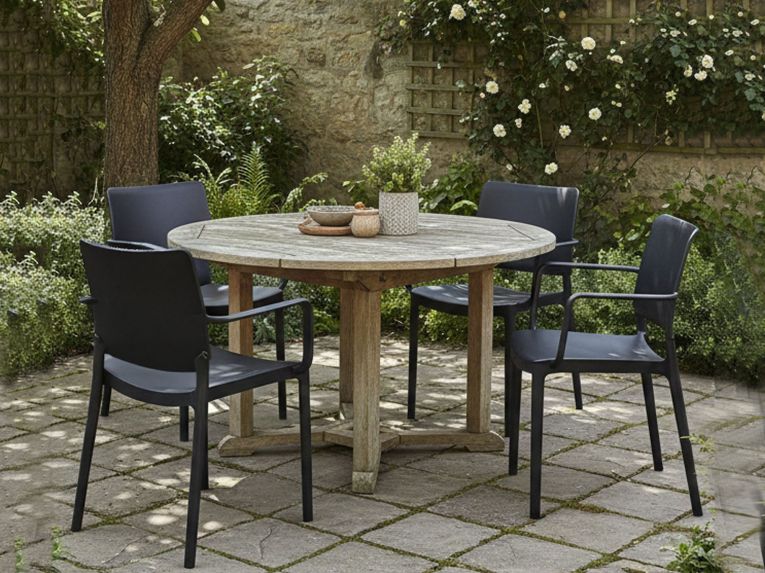 Set di 4 sedie da esterno Bontang, 57x48 h81 cm, Antracite