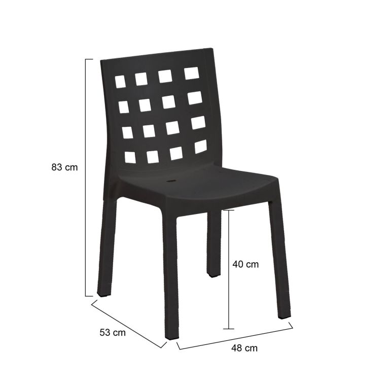 Set di 4 sedie da esterno chic antracite - Bandung