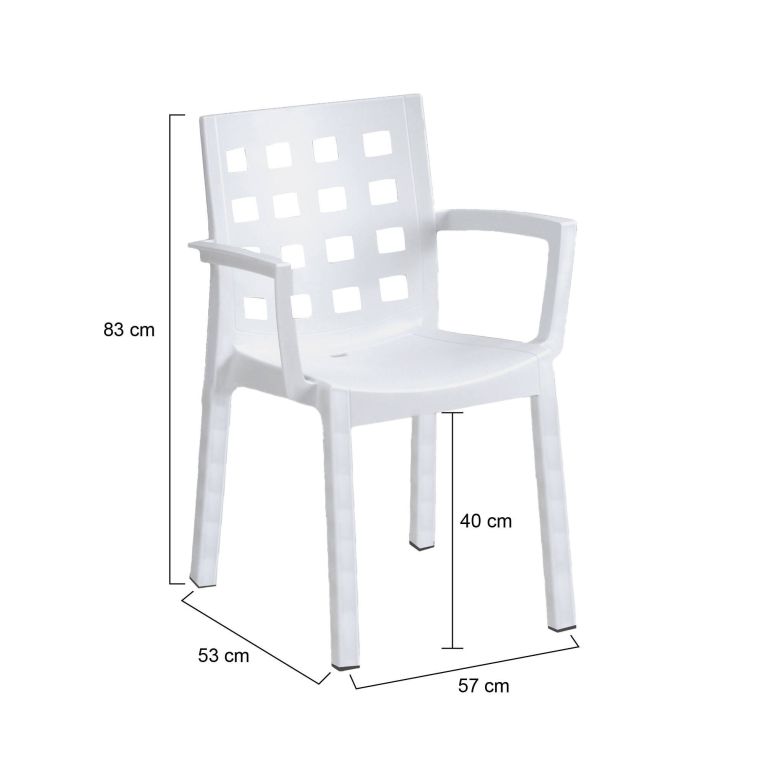 Set di 4 sedie da esterno chic bianco - Ambon